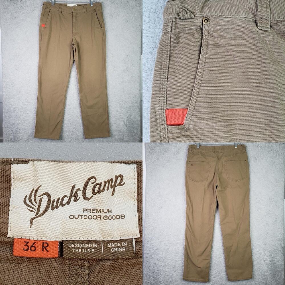 Duck Camp Brush Pants Cordura Canvas Hunting Hiking Stretch Mens 36X30 Brown